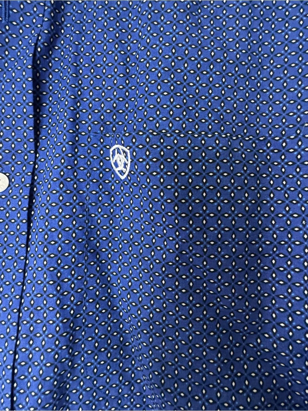 Ariat Men's Royal Blue Micro-Print Button-Down Shirt